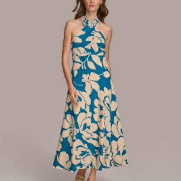 Donna Karan Women's Floral-Print Halter-Neck Dress - Picture 6 of 6
